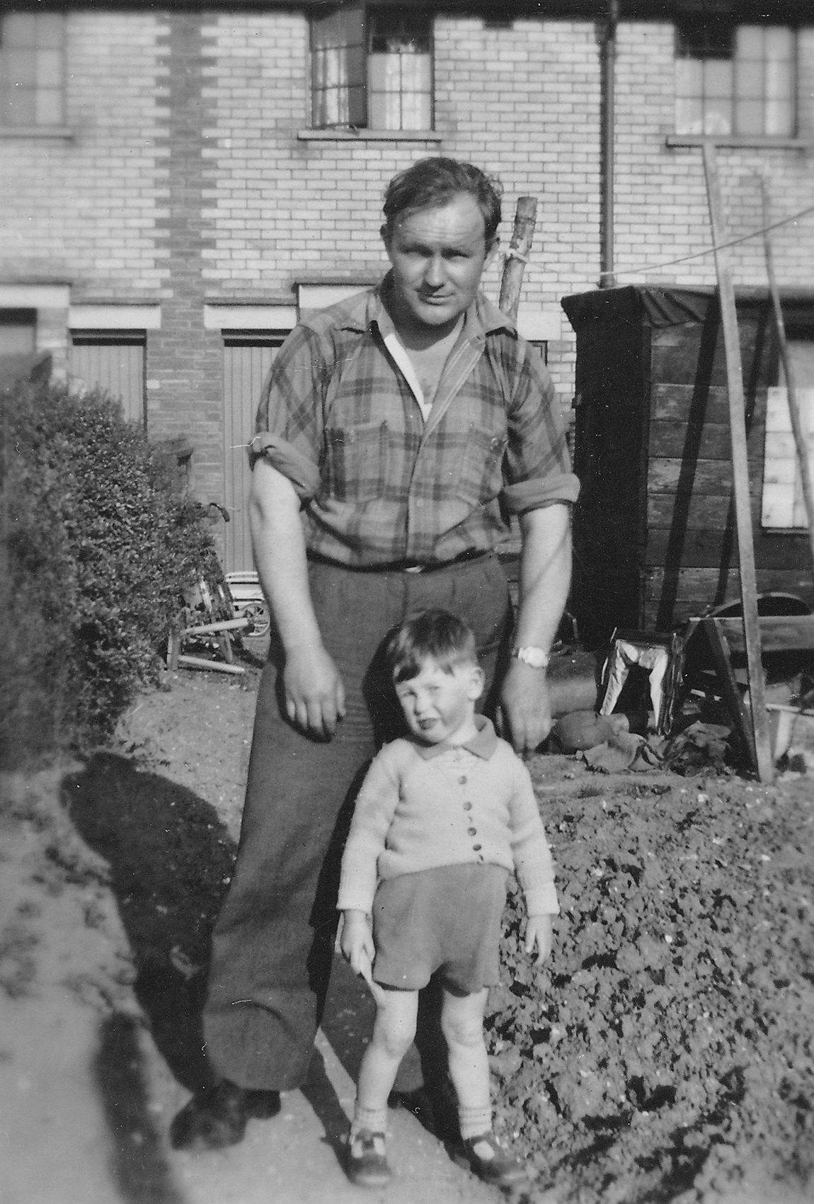 My uncle Alex and me (aged about 2 years old) at 3 Westfield Avenue, Wells