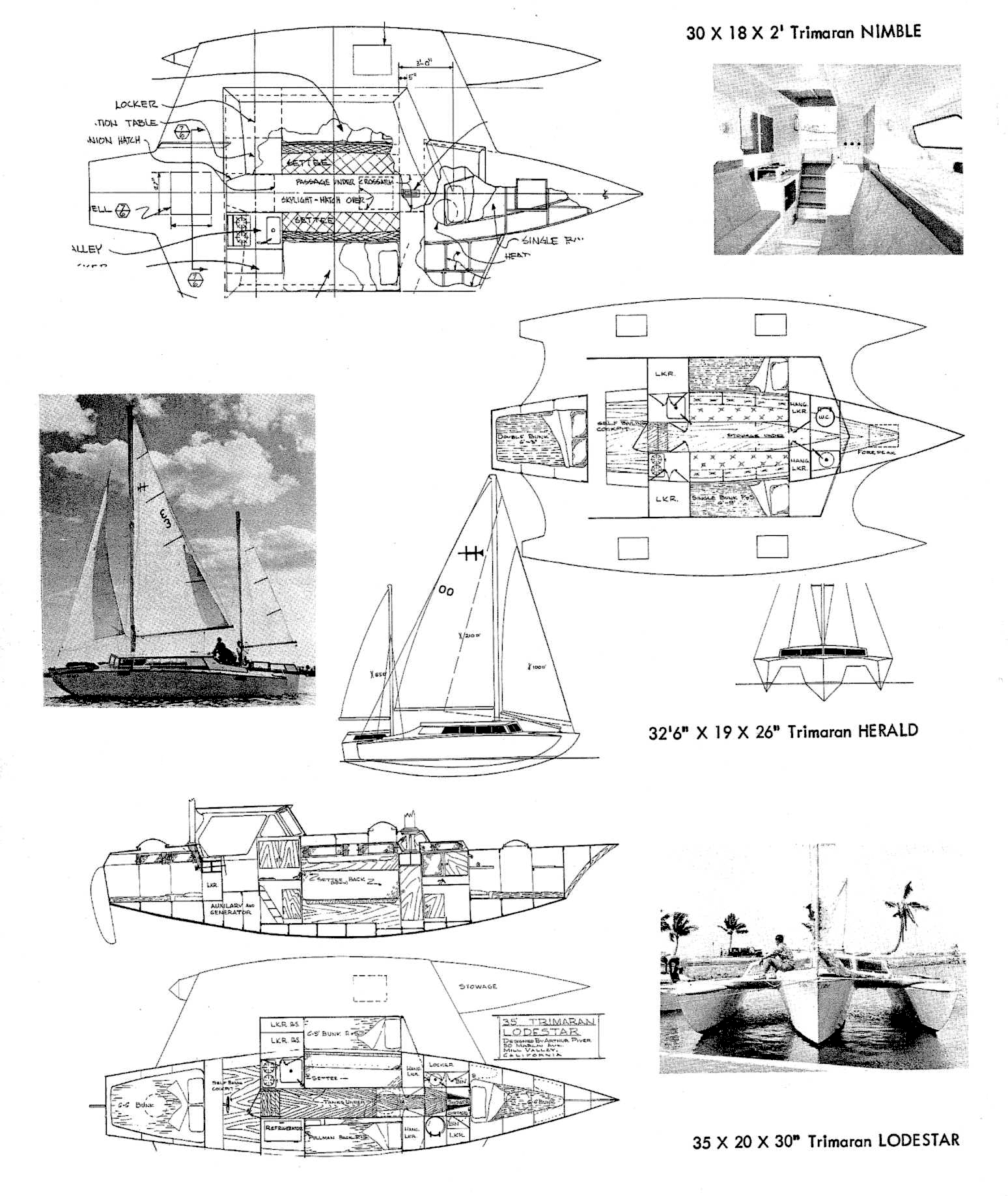 Piver Nimble 30' trimaran plans